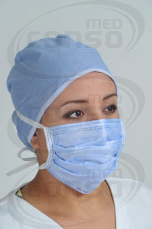 BLUE TIE ON FACE MASK